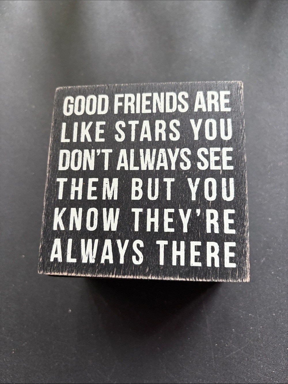 Black 'Good Friends Are Like Stars' Decorative Wood box